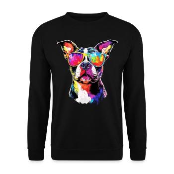 Pitbull Bulldog Pittie American Pitbull Terrier - Sweat-shirt Unisexe - noir - Devant - Alina (178cm) & Michal (187cm)