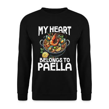 Paella Spanische Küche Meeresfrüchte - Unisex Pullover - Schwarz - Vorne - Alina (178cm) & Michal (187cm)