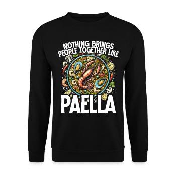 Paella Spanish cuisine Seafood - Unisex Sweatshirt - black - Front - Alina (178cm) & Michal (187cm)