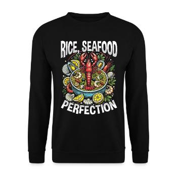 Paella Spanish cuisine Seafood - Unisex Sweatshirt - black - Front - Alina (178cm) & Michal (187cm)