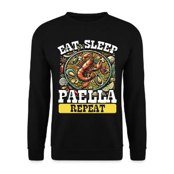 Paella Spanish cuisine Seafood - Unisex Sweatshirt - black - Front - Alina (178cm) & Michal (187cm)