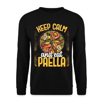 Paella Spanish cuisine Seafood - Unisex Sweatshirt - black - Front - Alina (178cm) & Michal (187cm)