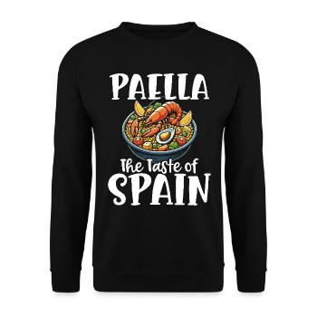 Paella Spanische Küche Meeresfrüchte - Unisex Pullover - Schwarz - Vorne - Alina (178cm) & Michal (187cm)