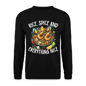 Paella Spanish cuisine Seafood - Unisex Sweatshirt - black - Front - Alina (178cm) & Michal (187cm)