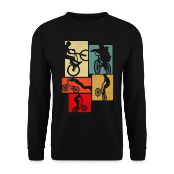 Vélo Rétro - Sweat-shirt Unisexe - noir - Devant - Alina (178cm) & Michal (187cm)