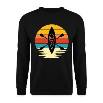 Retro Sunset Kayaking - Unisex Sweatshirt - black - Front - Alina (178cm) & Michal (187cm)