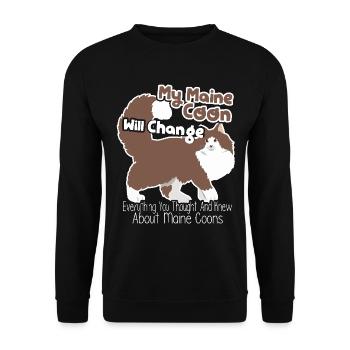 My Maine Coon Cat will change everything - Unisex Sweatshirt - black - Front - Alina (178cm) & Michal (187cm)