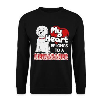 My Heart Belongs To Weimaraner - Unisex Sweatshirt - black - Front - Alina (178cm) & Michal (187cm)