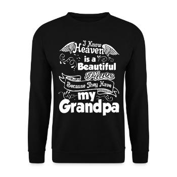 Father's Day Grandpa In Heaven - Unisex Sweatshirt - black - Front - Alina (178cm) & Michal (187cm)