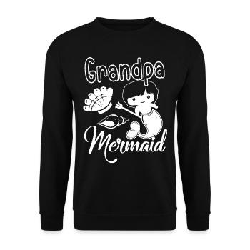 Mermaid Grandpa Mermaid - Unisex Sweatshirt - black - Front - Alina (178cm) & Michal (187cm)