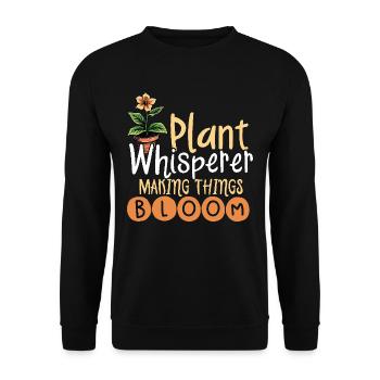 Chuchoteur de plantes qui fait fleurir les choses, - Sweat-shirt Unisexe - noir - Devant - Alina (178cm) & Michal (187cm)