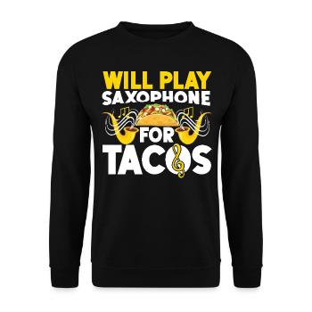 Saxophone Will Play Saxophone For - Unisex Sweatshirt - black - Front - Alina (178cm) & Michal (187cm)