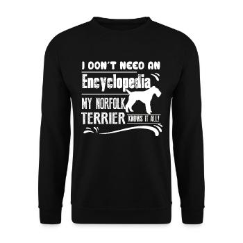 My Norfolk Terrier Knows It All - Unisex Sweatshirt - black - Front - Alina (178cm) & Michal (187cm)