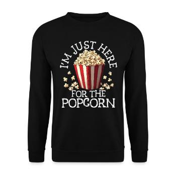 I'm Just Here For The Popcorn - Unisex Sweatshirt - black - Front - Alina (178cm) & Michal (187cm)