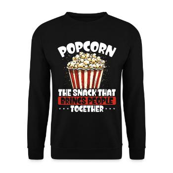 Popcorn : la collation qui rassemble les gens - Sweat-shirt Unisexe - noir - Devant - Alina (178cm) & Michal (187cm)