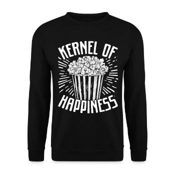 Kernel of Happiness Popcorn - Unisex Sweatshirt - black - Front - Alina (178cm) & Michal (187cm)