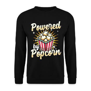 Powered by Popcorn - Unisex Pullover - Schwarz - Vorne - Alina (178cm) & Michal (187cm)