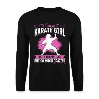 Folle fille de karaté comme une fille normale mais tellement - Sweat-shirt Unisexe - noir - Devant - Alina (178cm) & Michal (187cm)