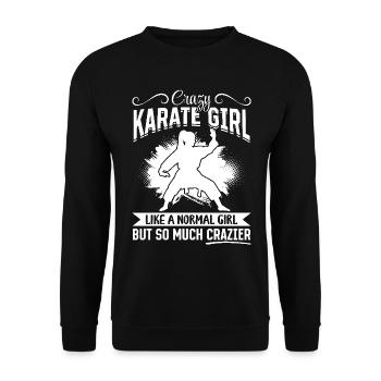 Folle fille de karaté comme une fille normale mais tellement - Sweat-shirt Unisexe - noir - Devant - Alina (178cm) & Michal (187cm)