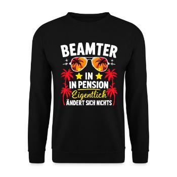 Pension Civil servant Retirement Civil servant Retirement - Unisex Sweatshirt - black - Front - Alina (178cm) & Michal (187cm)