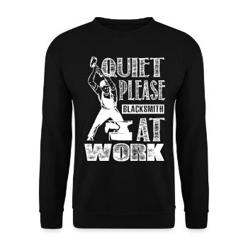 Quiet Please Blacksmith At Work - Unisex Sweatshirt - black - Front - Alina (178cm) & Michal (187cm)