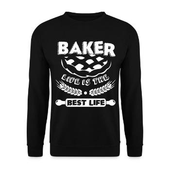 Baker Life Is The Best Life - Unisex Sweatshirt - black - Front - Alina (178cm) & Michal (187cm)