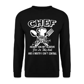Chef Hated By Many - Unisex Sweatshirt - black - Front - Alina (178cm) & Michal (187cm)