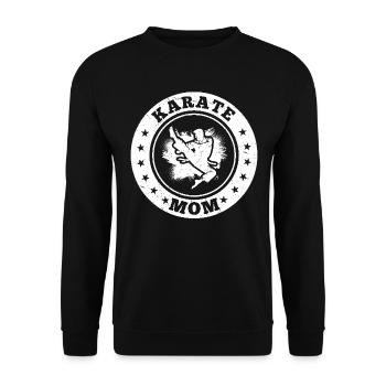 Karate Mom Karate Fighter - Unisex Sweatshirt - black - Front - Alina (178cm) & Michal (187cm)