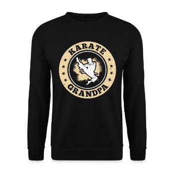 Fighting Karate Grandpa Karate Fighter - Unisex Sweatshirt - black - Front - Alina (178cm) & Michal (187cm)