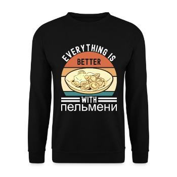 Pelmeni Cuisine russe - Sweat-shirt Unisexe - noir - Devant - Alina (178cm) & Michal (187cm)