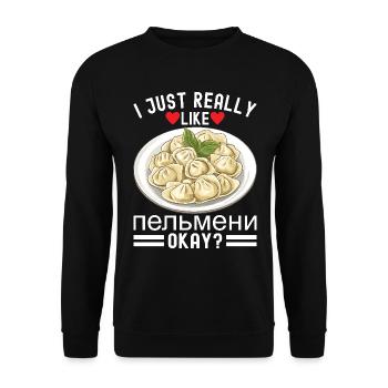 Pelmeni Russian Cuisine - Unisex Sweatshirt - black - Front - Alina (178cm) & Michal (187cm)