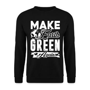 Earth Day Make Earth Green Again - Unisex Sweatshirt - black - Front - Alina (178cm) & Michal (187cm)