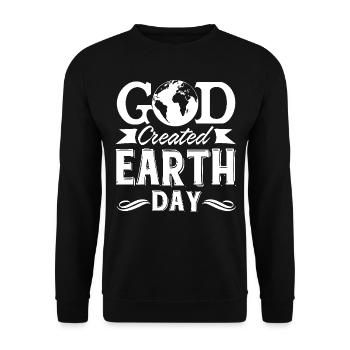 Earth Day God Created Earth Day - Unisex Sweatshirt - black - Front - Alina (178cm) & Michal (187cm)