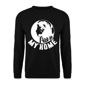 Earth Day Love My Home Earth - Unisex Sweatshirt - black - Front - Alina (178cm) & Michal (187cm)
