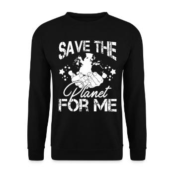 Earth Day Save The Planet Earth - Unisex Sweatshirt - black - Front - Alina (178cm) & Michal (187cm)