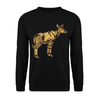 Okapi Geometric - Unisex Sweatshirt - black - Front - Alina (178cm) & Michal (187cm)