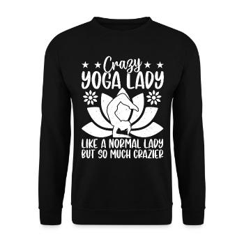 Crazy Yoga lady - Yoga Girl - Unisex Pullover - Schwarz - Vorne - Alina (178cm) & Michal (187cm)