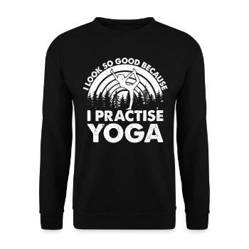 Yoga Méditation - J’ai l’air si bien parce que je - Sweat-shirt Unisexe - noir - Devant - Alina (178cm) & Michal (187cm)
