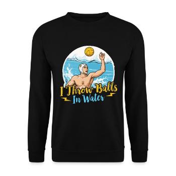 Water Polo I Throw Balls In Water Team Sports - Unisex Pullover - Schwarz - Vorne - Alina (178cm) & Michal (187cm)