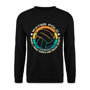 Water Polo Where I Make Waves And Water Sports - Unisex Pullover - Schwarz - Vorne - Alina (178cm) & Michal (187cm)