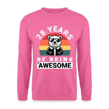 28 Years of Being Awesome Geburtstag Geschenkidee - Unisex Pullover - Pink - Vorne