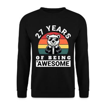 27 Years of Being Awesome Geburtstag Geschenkidee - Unisex Pullover - Schwarz - Vorne - Alina (178cm) & Michal (187cm)