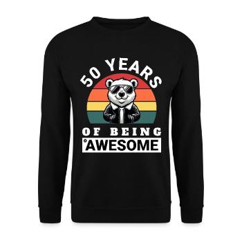 50 Years of Being Awesome Geburtstag Geschenkidee - Unisex Pullover - Schwarz - Vorne - Alina (178cm) & Michal (187cm)