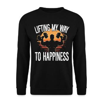 Lift My Way to Happiness Fitness Gym - Sweat-shirt Unisexe - noir - Devant - Alina (178cm) & Michal (187cm)