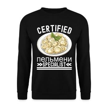 Pelmeni Cuisine russe - Sweat-shirt Unisexe - noir - Devant - Alina (178cm) & Michal (187cm)