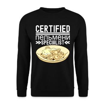 Pelmeni Cuisine russe - Sweat-shirt Unisexe - noir - Devant - Alina (178cm) & Michal (187cm)