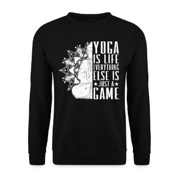 Yoga is life everything else is just a game - Yoga - Unisex Pullover - Schwarz - Vorne - Alina (178cm) & Michal (187cm)