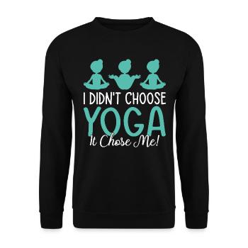 I didn't choose yoga it chose me - Yoga Lover - Unisex Pullover - Schwarz - Vorne - Alina (178cm) & Michal (187cm)