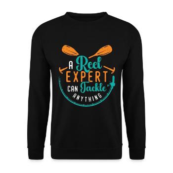 Kayak Fishing A Reel Expert Can Tackle Fisherman - Unisex Sweatshirt - black - Front - Alina (178cm) & Michal (187cm)