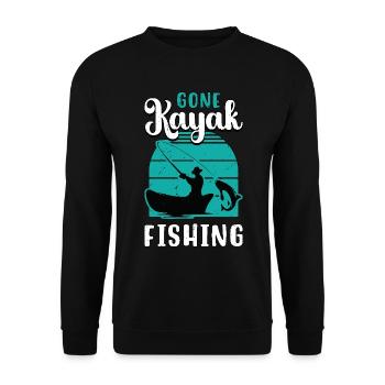Gone Kayak Fishing Loves Canoeing Kayak Fisher - Unisex Pullover - Schwarz - Vorne - Alina (178cm) & Michal (187cm)